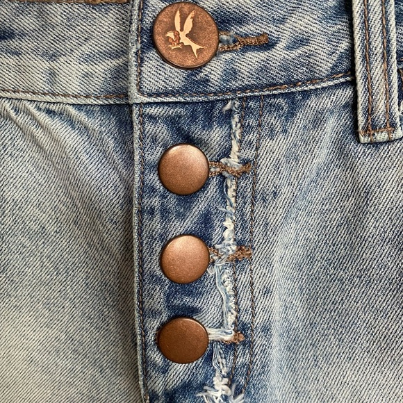 ONE Teaspoon “Brandos” Jean Shorts Relaxed Fit Long Rise Button Fly Size 24 - Picture 10 of 16